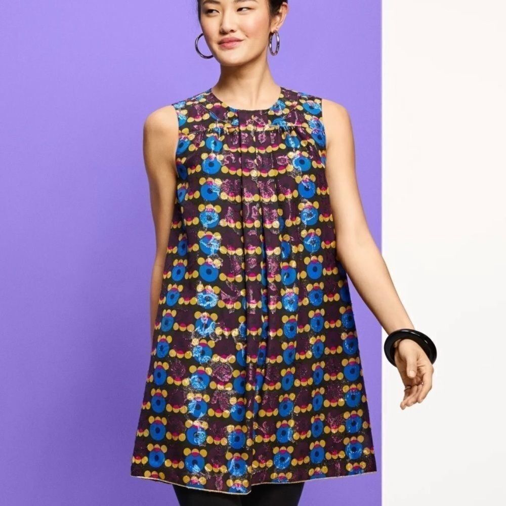 Anna Sui x Target Metallic Circle Mini Party Dress Size 7